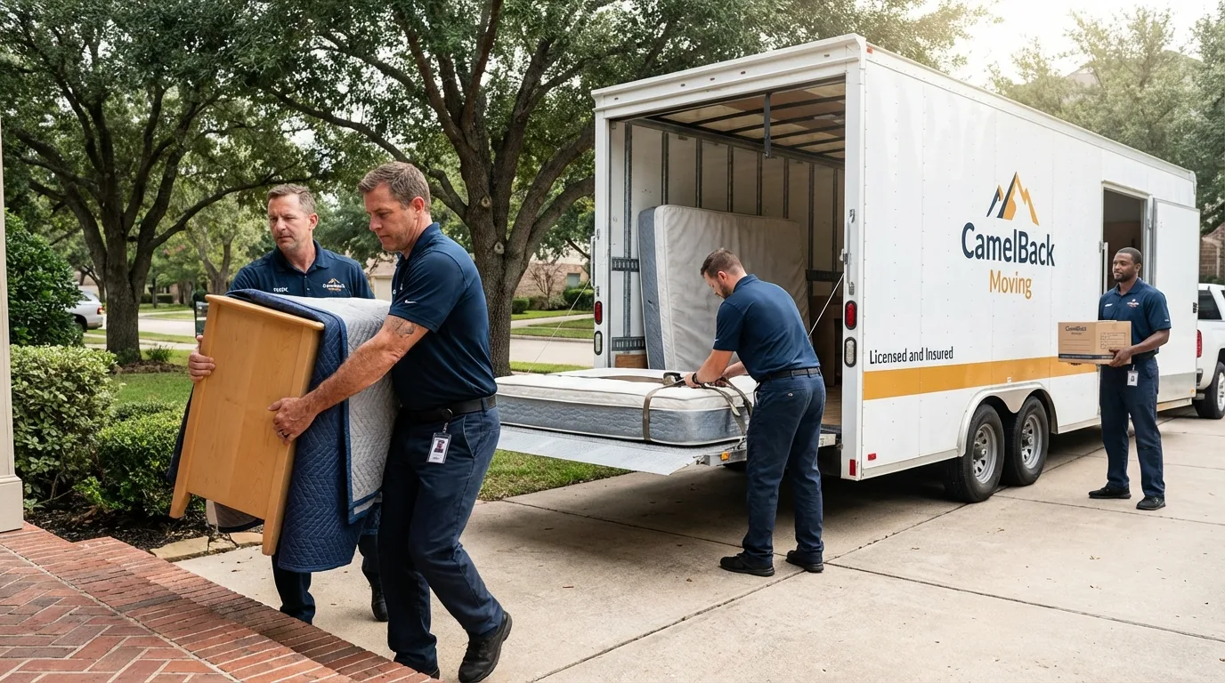 Crew loading residential truck for cross-state move from White Haven, PA